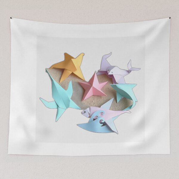 Item preview, Origami Sea Creatures with Pastel Waves designed and sold by sharon1210.