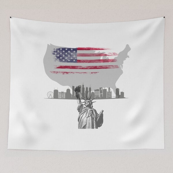 Item preview, Liberty & Skyline – America in Unity | US Map Flag Design designed and sold by LeoCreazyShop.