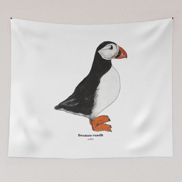 Item preview, puffin / Seumas-ruadh (Scottish Gaelic translation)  designed and sold by Mamaidh Made.
