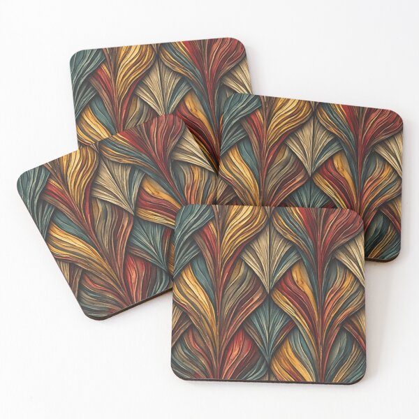 Item preview, Sculptural Leaves: A Vibrant Geometric Composition designed and sold by Virtuals1.