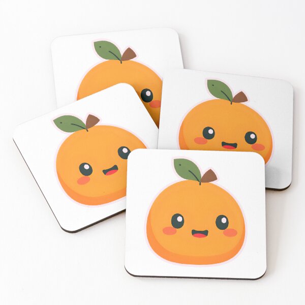 Item preview, Kawaii Orange with Leaf – Cute Fruit Cartoon Sticker designed and sold by OsasChild.