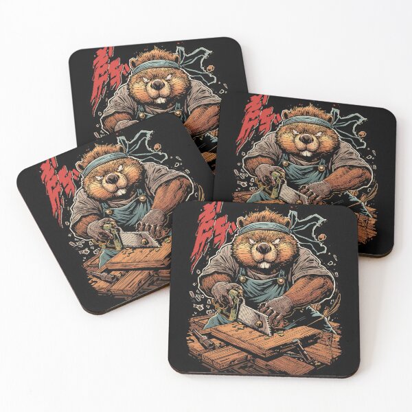 Item preview, Carpenter Beaver T-Shirt – Fierce DIY & Woodworking Streetwear designed and sold by DamFineDesigns.