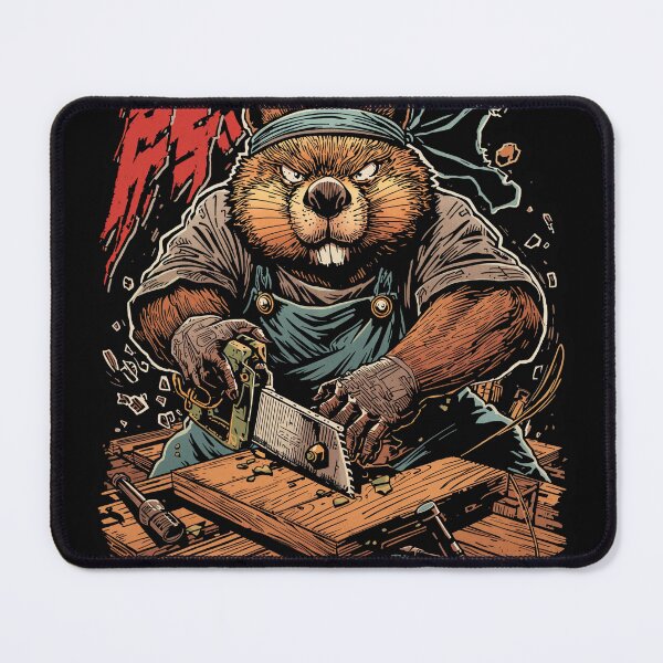 Item preview, Carpenter Beaver T-Shirt – Fierce DIY & Woodworking Streetwear designed and sold by DamFineDesigns.