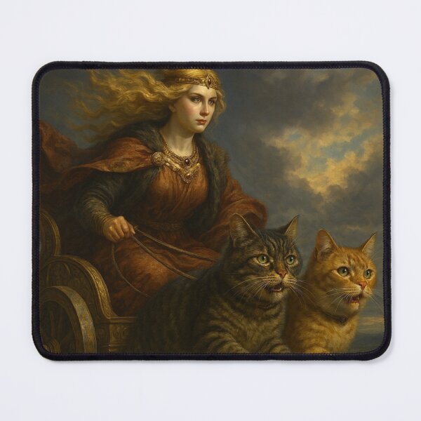 Item preview, Freyja and the Cat Chariot Crossing designed and sold by Woven-myth.