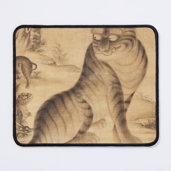 Item preview, Korean Tiger and Cubs – Minhwa Folk Art Scroll designed and sold by EmeraldeaArt.