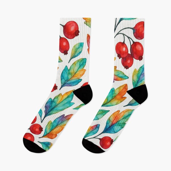 Item preview, Rainbow Berry and Leaf Watercolor Pattern designed and sold by optimusprime39.