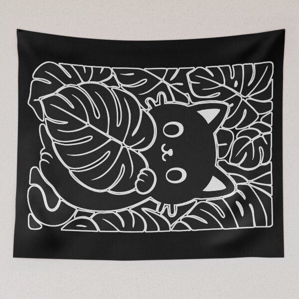 Item preview, Cat And Plant Monstera Deliciosa designed and sold by TomFrontierArt.