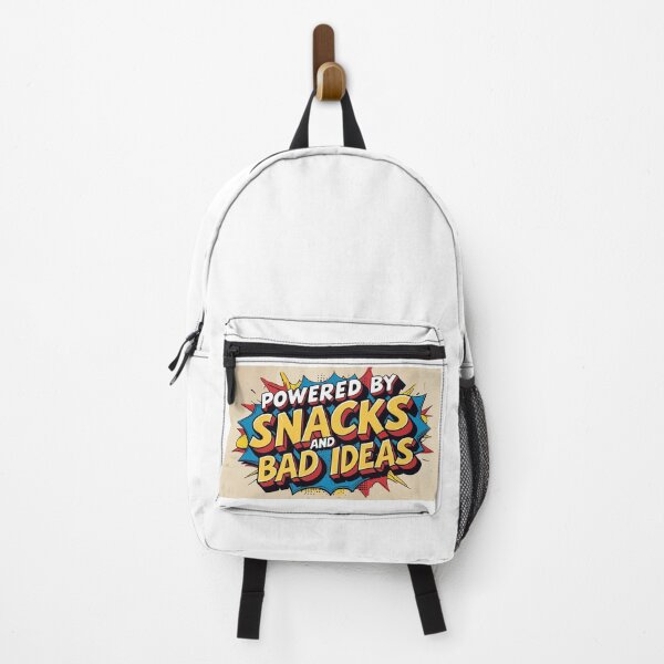 Item preview, Powered by Snacks and Bad Ideas – Funny Retro Comic Style T-Shirt designed and sold by Respawned.