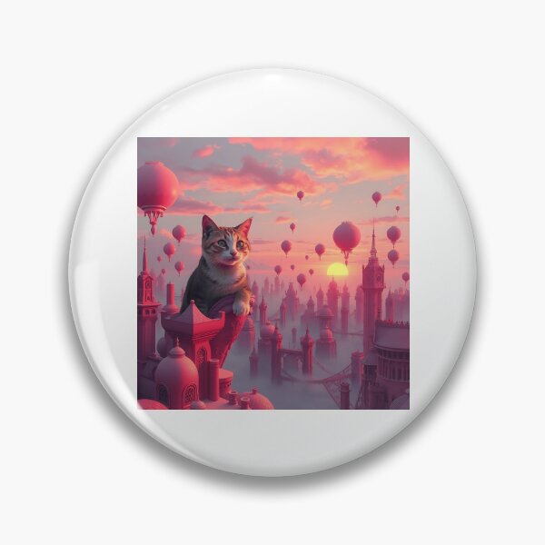 Item preview, Cat in Floating Cityscape designed and sold by sharon1210.