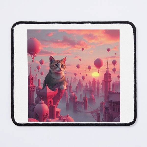 Item preview, Cat in Floating Cityscape designed and sold by sharon1210.