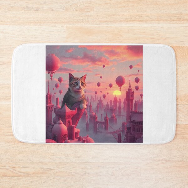 Item preview, Cat in Floating Cityscape designed and sold by sharon1210.