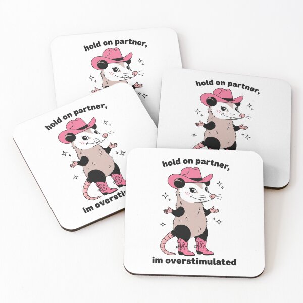 Item preview, possum, cowboy, overstimulated, western humor, Funnyfits70, retro, vintage, meme, funny, humor designed and sold by FunnyFits70.