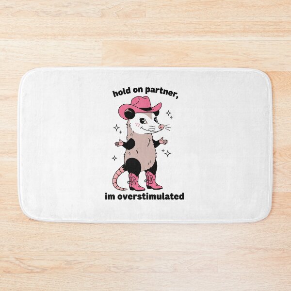 Item preview, possum, cowboy, overstimulated, western humor, Funnyfits70, retro, vintage, meme, funny, humor designed and sold by FunnyFits70.