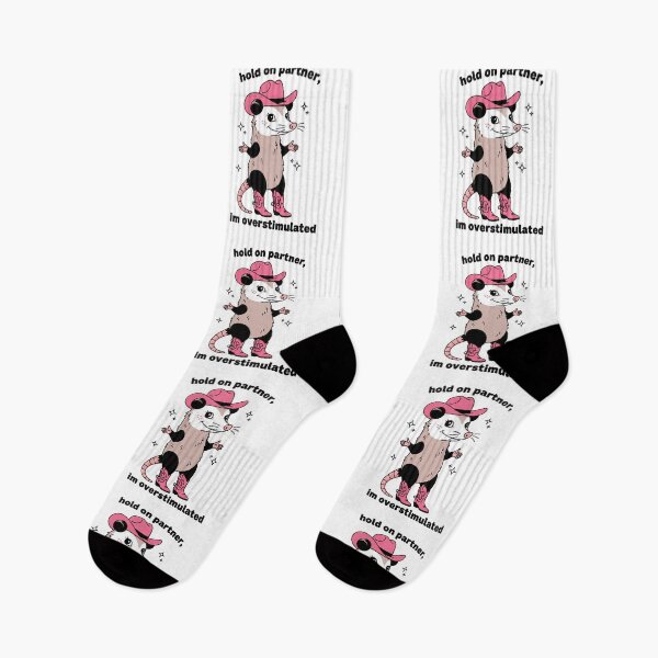 Item preview, possum, cowboy, overstimulated, western humor, Funnyfits70, retro, vintage, meme, funny, humor designed and sold by FunnyFits70.