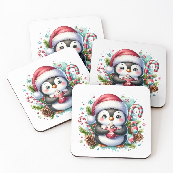 Item preview, Cute Christmas Penguin with Hot Cocoa designed and sold by HasHs.