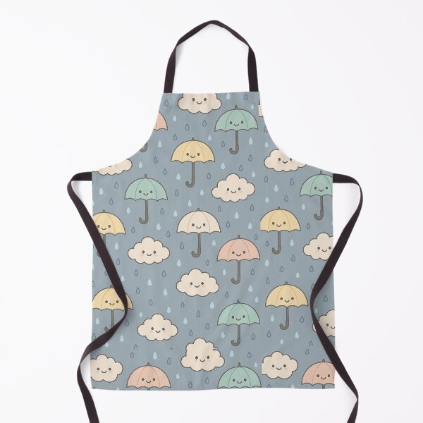 Item preview, Kawaii Umbrellas and Clouds Rainy Day Pattern designed and sold by weirdfishes123.
