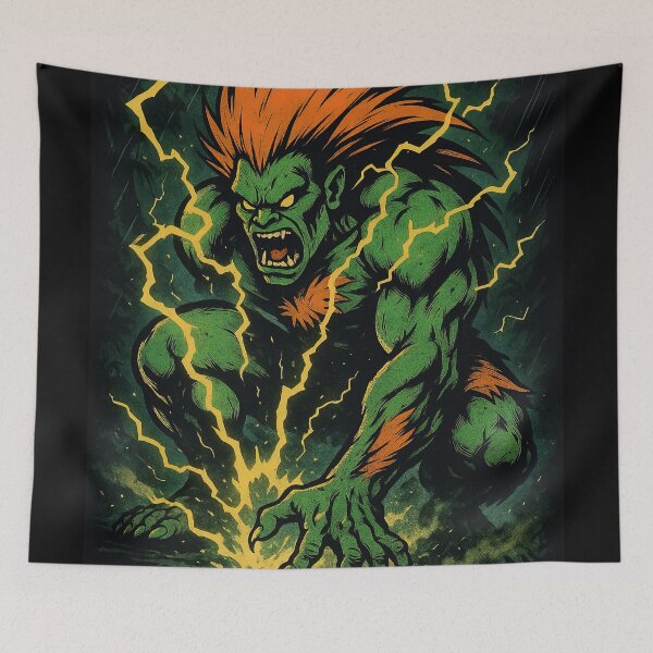 Item preview, Blanka Street Fighter Retro Arcade Fighter Art designed and sold by Retr0Tshirts.