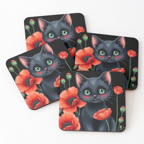 Item preview, Black cat with flowers n.4 designed and sold by Filotecnia.