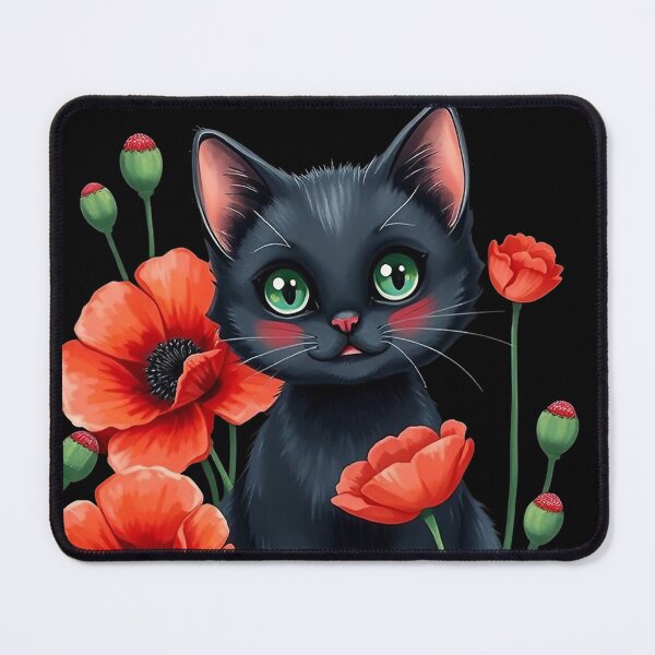 Item preview, Black cat with flowers n.4 designed and sold by Filotecnia.
