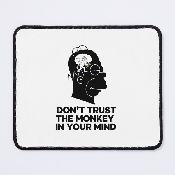 Item preview, Mind Control, monkey, banana, overthinker, Funnyfits70, retro, vintage, meme, funny, humor designed and sold by FunnyFits70.