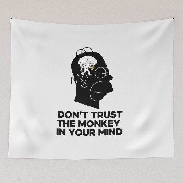 Item preview, Mind Control, monkey, banana, overthinker, Funnyfits70, retro, vintage, meme, funny, humor designed and sold by FunnyFits70.