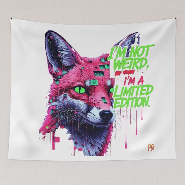 Item preview, Neon Fox T-shirt - a stylized, futuristic fox head designed and sold by WovennDesigns.