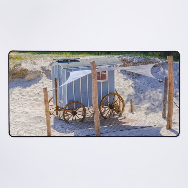 Item preview, Nostalgic bathing cart in blue and white wood on the beach of Binz designed and sold by Photopat.