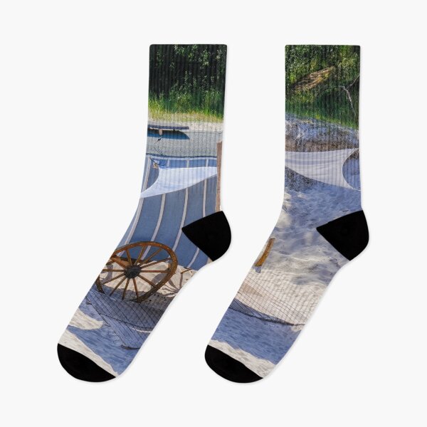 Item preview,  Nostalgic bathing cart in blue and white wood on the beach of Binz designed and sold by Photopat.
