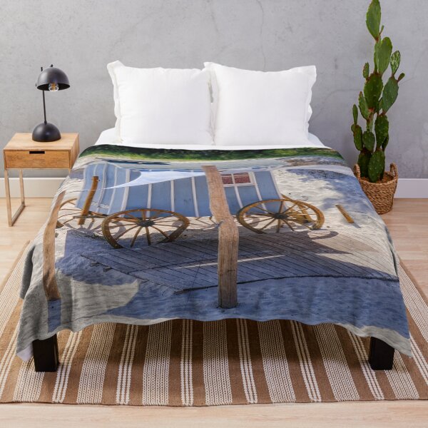 Item preview, Nostalgic bathing cart in blue and white wood on the beach of Binz designed and sold by Photopat.