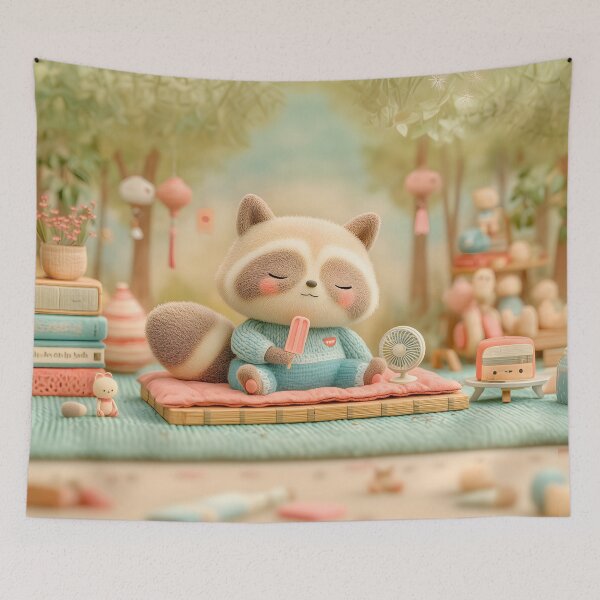 Item preview, Chilly Chomp Chomp - Raccoon designed and sold by CozyLodgeVillage.