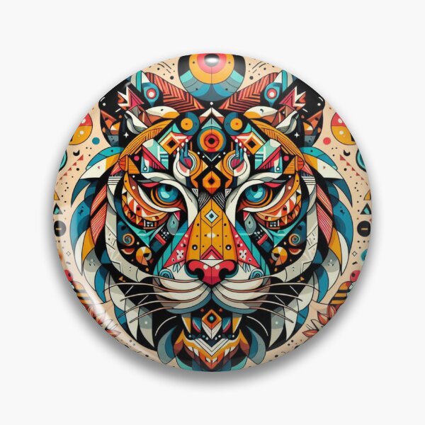 Item preview, Colorful geometric decorative mystic Tiger  designed and sold by Dogandesighn.