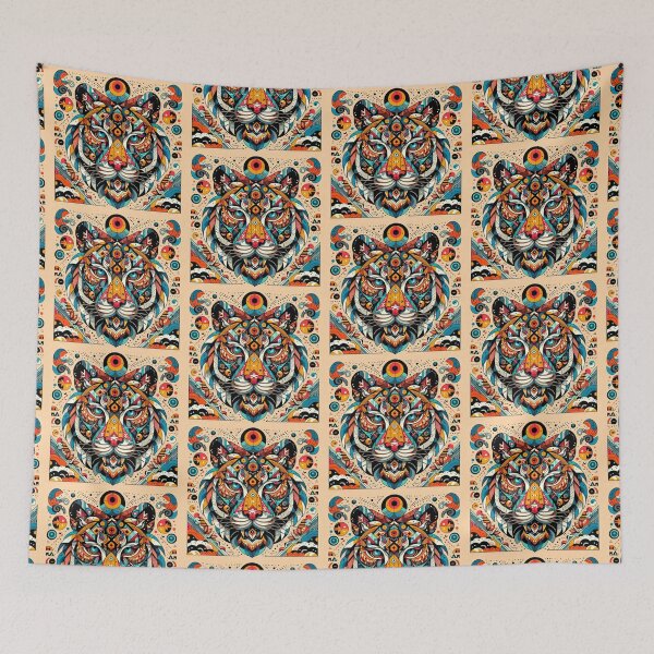 Item preview, Colorful geometric decorative mystic Tiger  designed and sold by Dogandesighn.