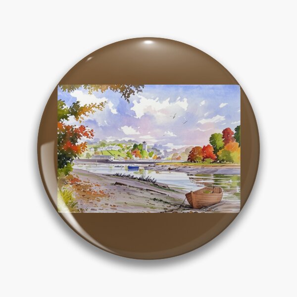 Item preview, Autumn at Stoke Gabriel(Watercolour + AI) designed and sold by artsmeow.