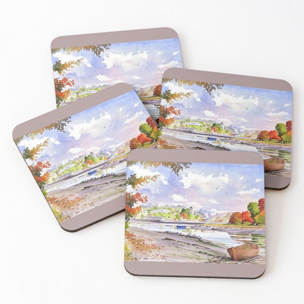 Item preview, Autumn at Stoke Gabriel(Watercolour + AI) designed and sold by artsmeow.