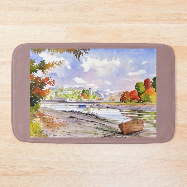 Item preview, Autumn at Stoke Gabriel(Watercolour + AI) designed and sold by artsmeow.