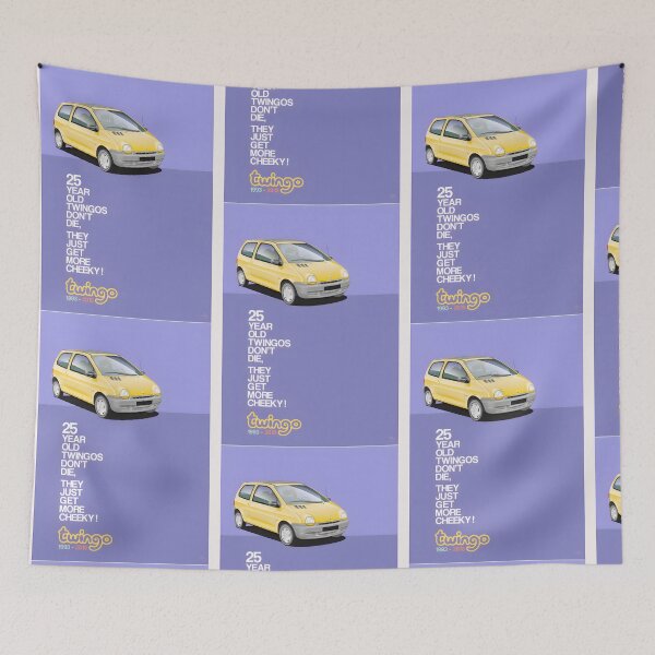 Item preview, Classic Yellow Twingo 25th Anniversary Car Art - Cheeky Fun Design designed and sold by SuzanneViseur.