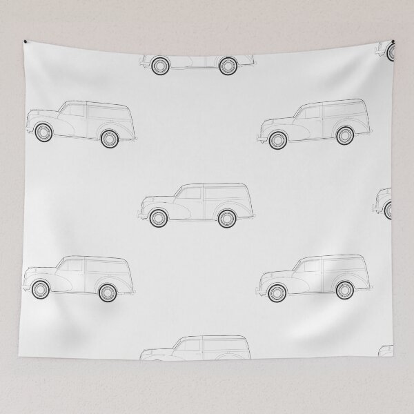 Item preview, Morris Minor Traveller Classic Car Line Art Design designed and sold by SuzanneViseur.