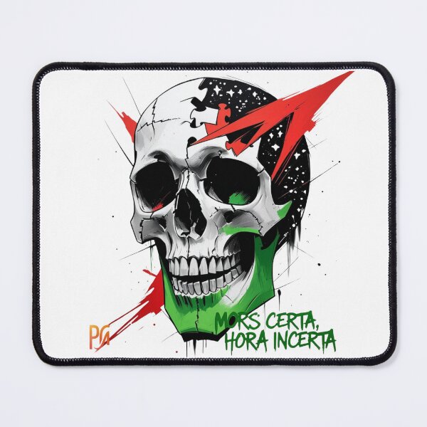 Item preview, Mors Certa, Hora Incerta Abstract Skull | Latin Quote on Death Certainty designed and sold by WovennDesigns.
