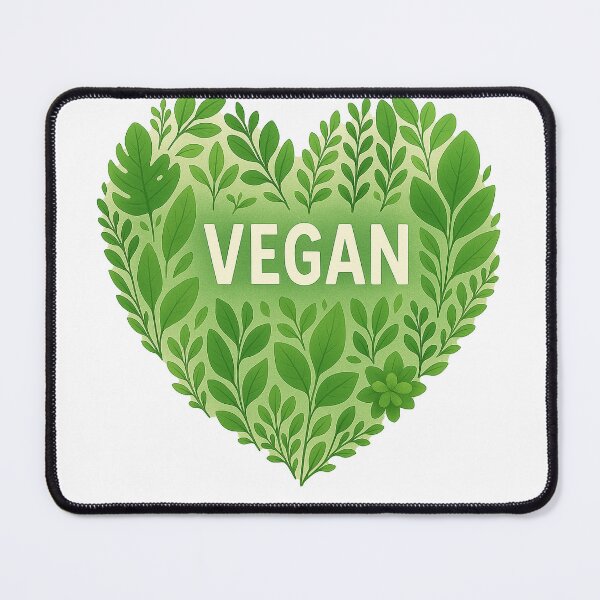 Item preview, Heart Shaped Vegan Symbol with Green Leaves on Light Background designed and sold by Por_photos.