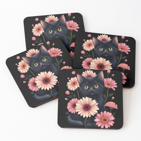 Item preview, Black cat with flowers n.5 designed and sold by Filotecnia.