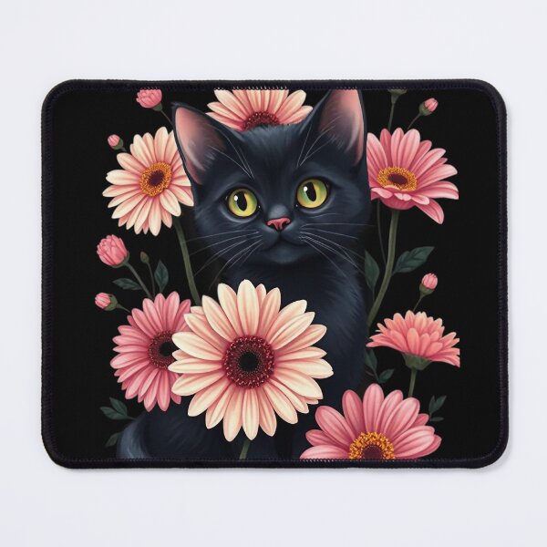 Item preview, Black cat with flowers n.5 designed and sold by Filotecnia.