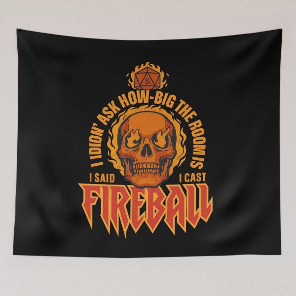 Item preview, Fireball Spell Skull – Dungeons & Dragons Inspired Design designed and sold by Neon Nightmare.