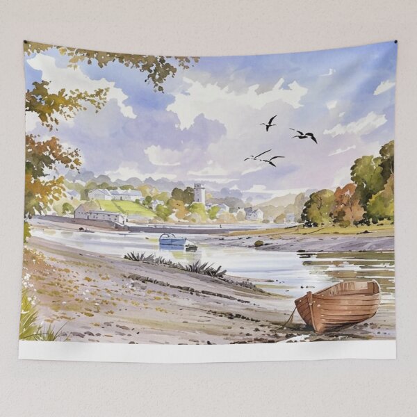 Item preview, Autumn at Stoke Gabriel2(Watercolour + AI) designed and sold by artsmeow.