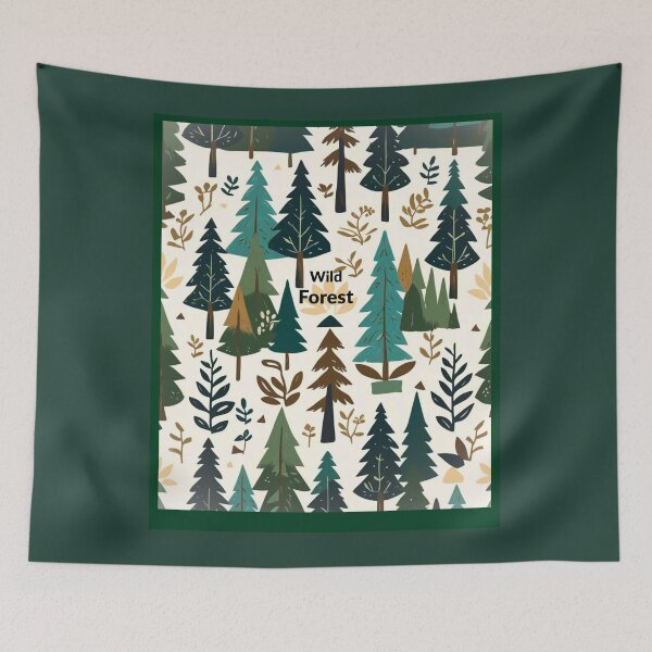 Item preview, Nordic folk art - forest with evergreen trees designed and sold by Ausra789.