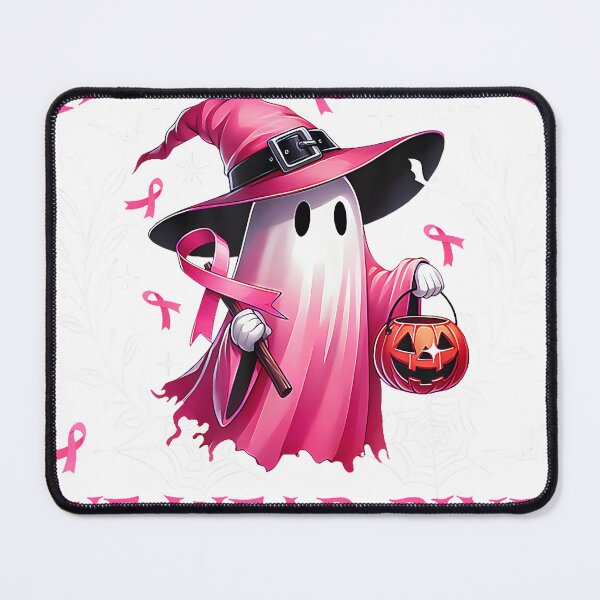 Item preview, In October We Wear Pink Ghost Witch Breast Cancer Awareness designed and sold by SteveAllentc.