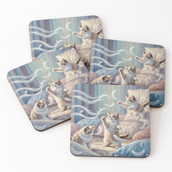 Item preview, Feather Playtime - Adorable Kittens in Action designed and sold by GlassArtCraft.