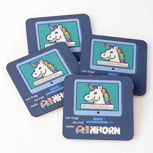 Item preview, AInhorn – Unicorn, AI & Pixel Humor Cartoon designed and sold by GiborDesign.