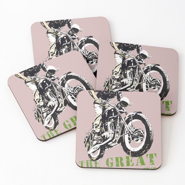 Item preview, Vintage Motorcycle Rider Jump - Freedom Adventure Moto Art designed and sold by StewardRios.