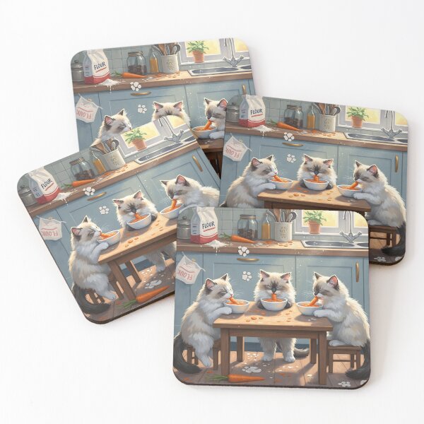 Item preview, Kittens’ Carrot Feast - A Cozy Kitchen Moment designed and sold by GlassArtCraft.