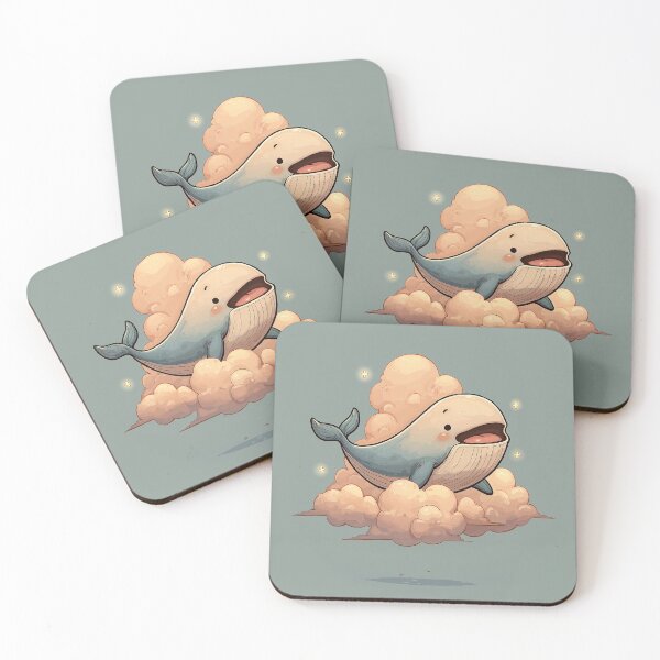 Item preview, Cute whale flying on a cloud designed and sold by TaverneKuna.